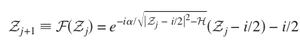 Chaotic scattering in solitary wave interactions: A singular iterated-map description